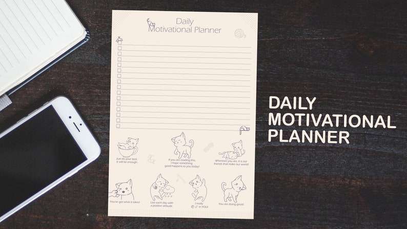 Motivation Planner Layout Daily Motivational Planner Printable Productivity Planner - Etsy
