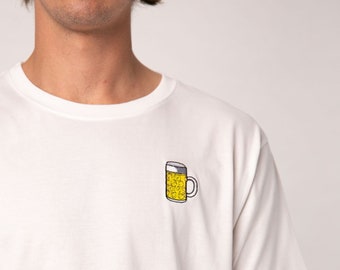 Beer mug | Embroidered men's organic cotton t-shirt