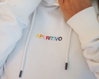 Aperitivo | Sudadera unisex con capucha de algodón orgánico bordada