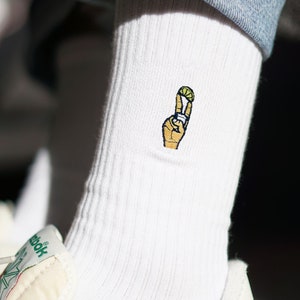 Tequila shot Embroidered organic cotton socks image 4