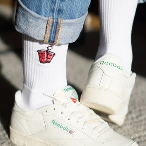 Beer pong Embroidered organic cotton socks image 3