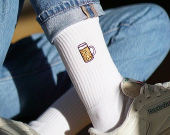 Beer mug | Embroidered organic cotton socks