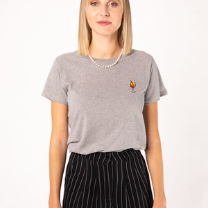 Spritz Besticktes Frauen Oversized Bio Baumwoll T-Shirt Bild 4
