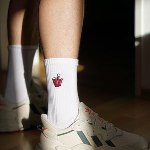 Beer pong Embroidered organic cotton socks image 4