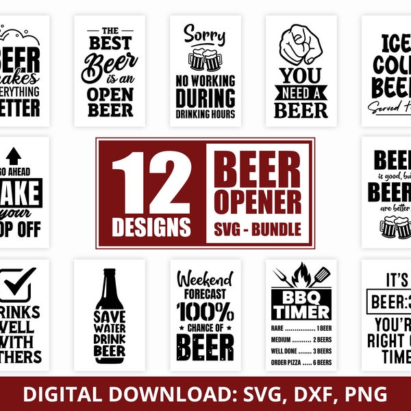 12 Bundle of Beer Opener Signs, beer lovers gift, outdoor patio, bar decor, wall beer opener, gift for dad, christmas gift, cut file cricut