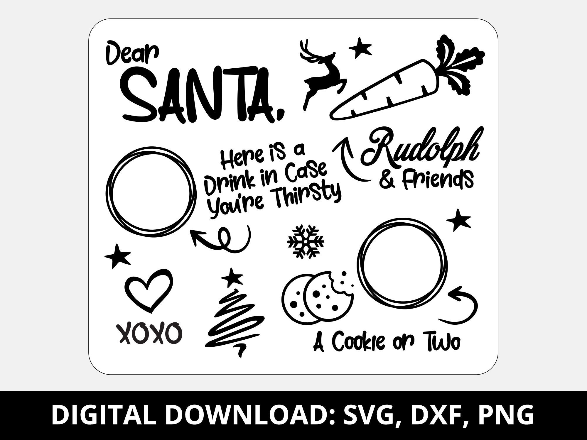 Santa Tray - SVG, DXF & PNG Files for Wooden Sign - Digital Download ...
