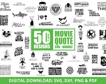 50 pakietów SVG niesamowitych cytatów filmowych do projektów, haseł i pamiętnych powiedzeń – pozycja obowiązkowa dla fanów filmów, słynnych kwestii filmowych, sztuki