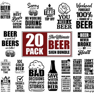 Lot de 20 enseignes d'ouvre-bière, terrasse extérieure, décoration de bar, ouvre-bière mural, cadeau pour les amateurs de bière, fichier coupé cricut, téléchargement numérique