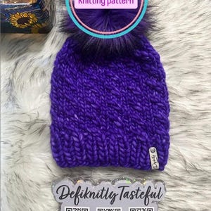Lean on Me Beanie Knitting Pattern: Super Bulky Left Twist (PDF Pattern)