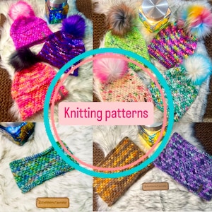 Libro electrónico de tejido con hilo supervoluminoso: Patrones de gorros, cuellos y diademas (PDF) - Serie Espresso Bean