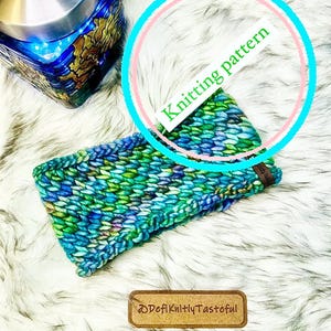 Stylish Adult Headband Knitting Pattern - Super Bulky Espresso Bean Headband with Left Twist - Espresso Bean Headband Knitting Pattern