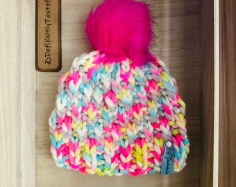 Baby knit beanie/hat/baby size/marley beanie/baby hat/baby winter hat/baby gift/winter hat/baby shower gift/neon hat/neon beanie/baby beanie