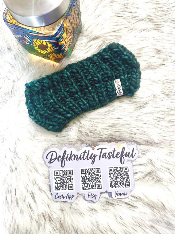 Hand Knit Merino Wool Headband: Defiknitly Tasteful Headband  display picture 3