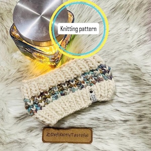 Super Bulky Into Your Heart Headband Knitting Pattern: Adult Colorwork Design (PDF Pattern)