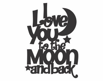 I Love You to the Moon and Back Metal Wall Art, Love Quotes Wall Art, Romantic Wall Art, Star Art Metal Wall Decor, Housewarming Gift