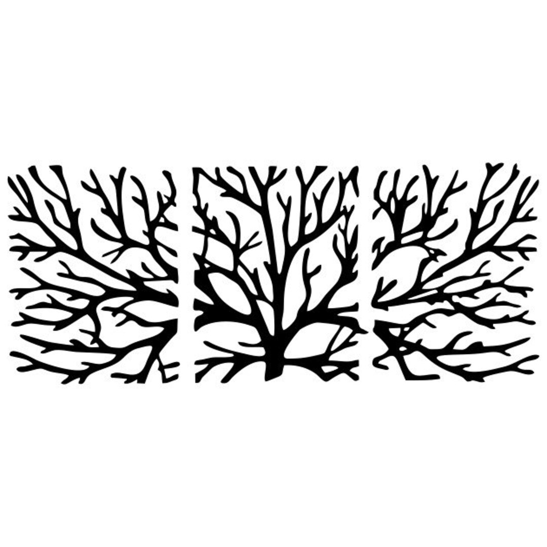 Metal Tree Wall Art, 3 Piece Wall Art for Home Decoration, Metal Tree ...