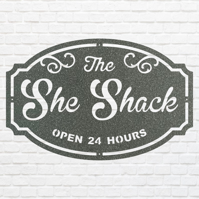 She Shack Metal Sign, Woman Cave Sign Metal Wall Art, Laser Cut Metal ...