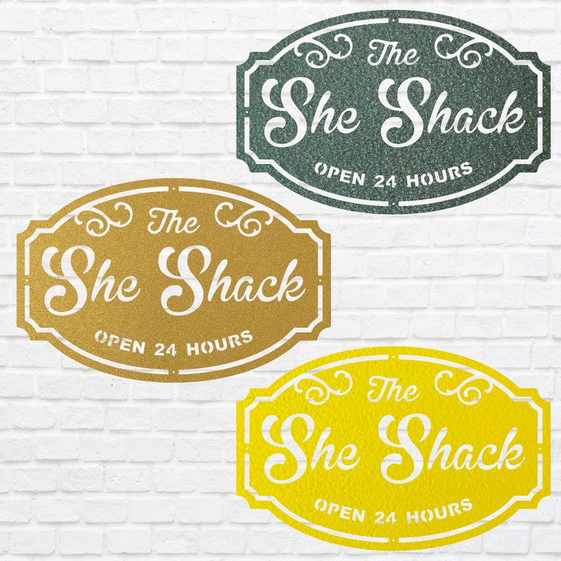 She Shack Metal Sign, Woman Cave Sign Metal Wall Art, Laser Cut Metal ...