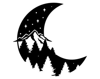 Moon Metal Wall Art, Tree and Moon Themed Metal Wall Decor, Housewarming Gift, Bedroom/Living Room Decoration, Moon Sign, Boho Decor