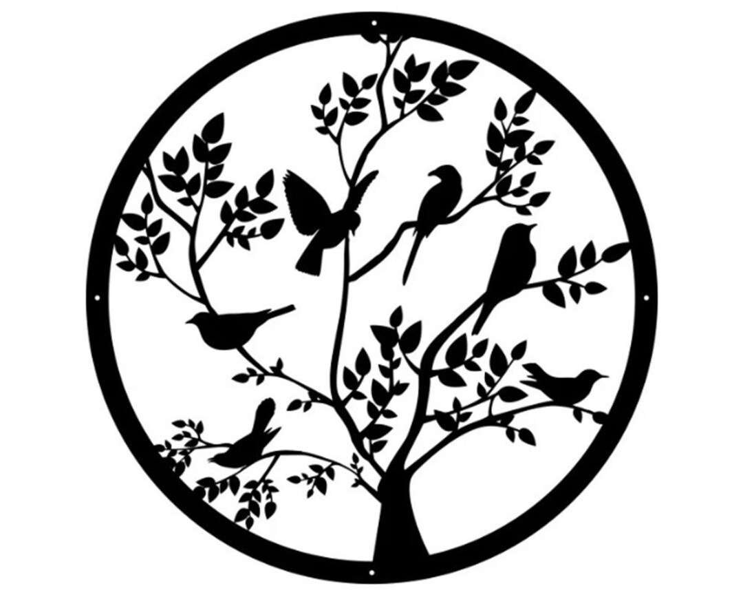 Birds Tree Metal Wall Art Tree and Birds Metal Sign Wall Art Birds Wall