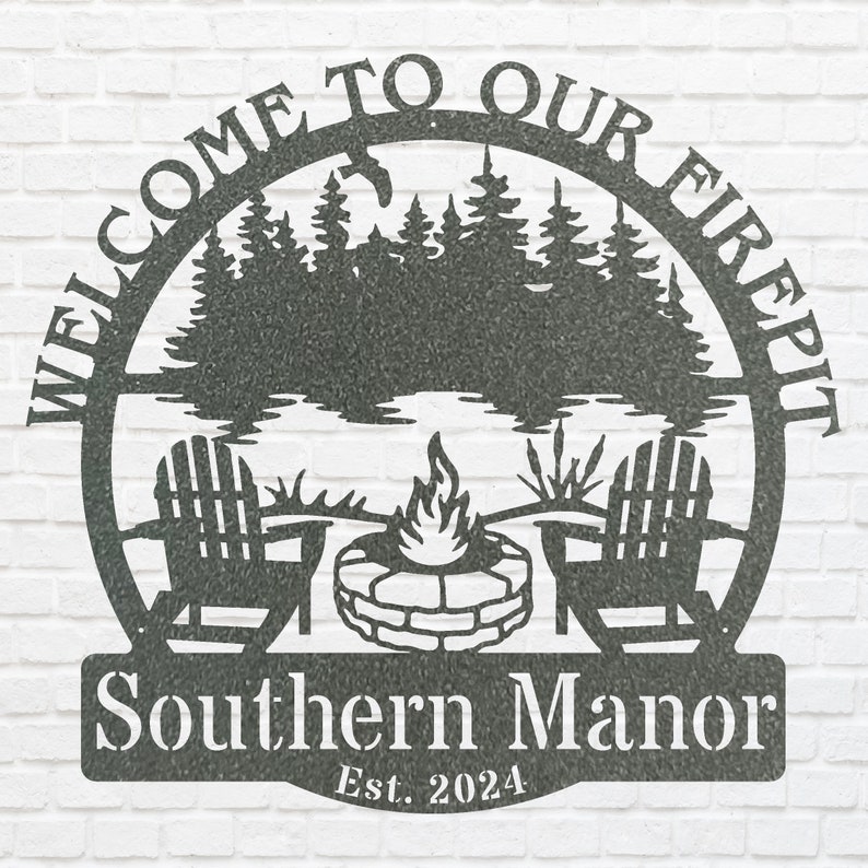 Farmhouse Wall Art, Metal Firepit Wall Art, Custom Metal Wall Sign