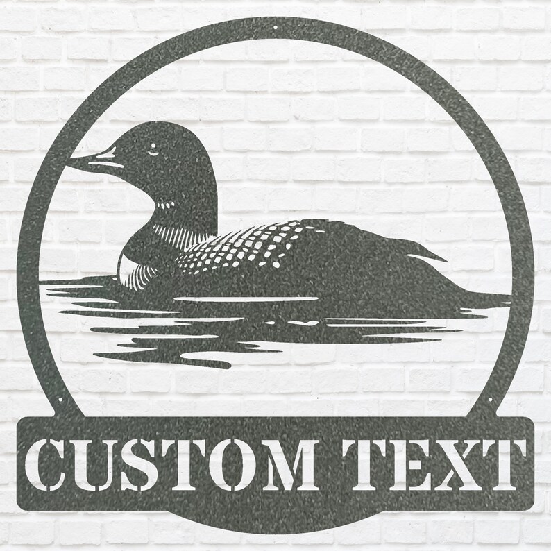 Custom Loon Metal Sign, Loon in Water Lake House Metal Sign, Outdoor ...