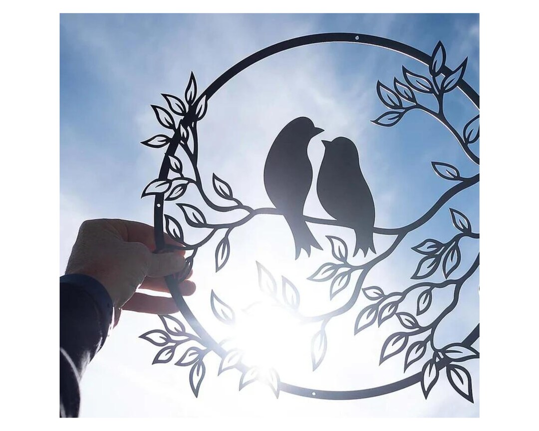 Love Birds Metal Art Wall Decor Birds Wall Hanging Metal Sign Tree Love