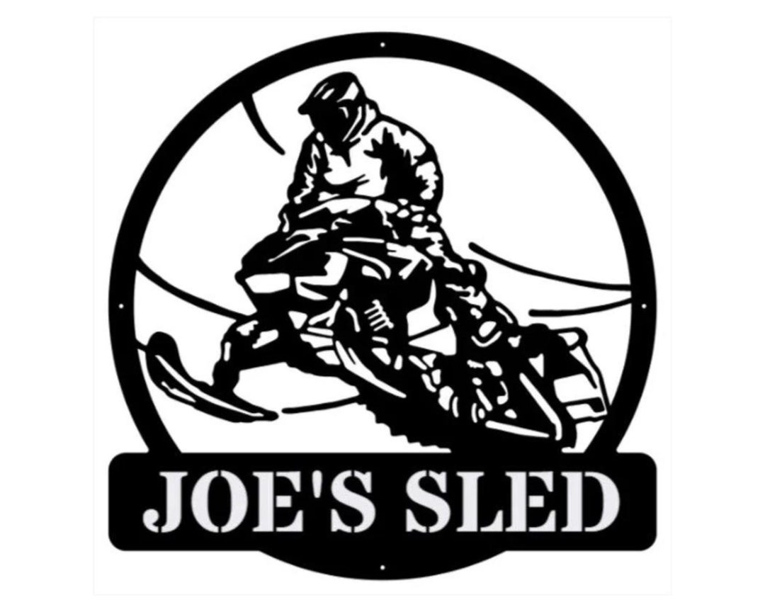 Snowmobiler Outdoor Metal Sign, Snowmobile Sign Metal Wall Art, Custom