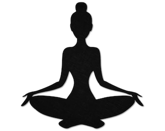 Yoga Pose Metal Wall Art, Meditation Studio Spiritual Decór