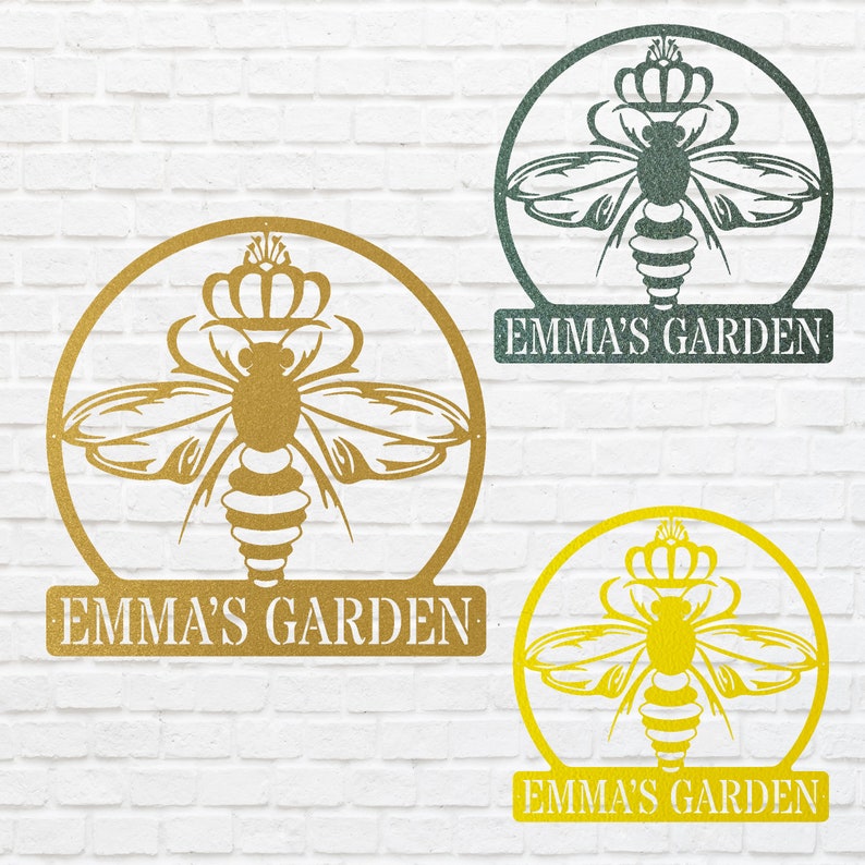 Metal Bee Sign Queen Bee Metal Sign, Honey Bee Sign Metal Wall Art, Outdoor Metal Sign ...