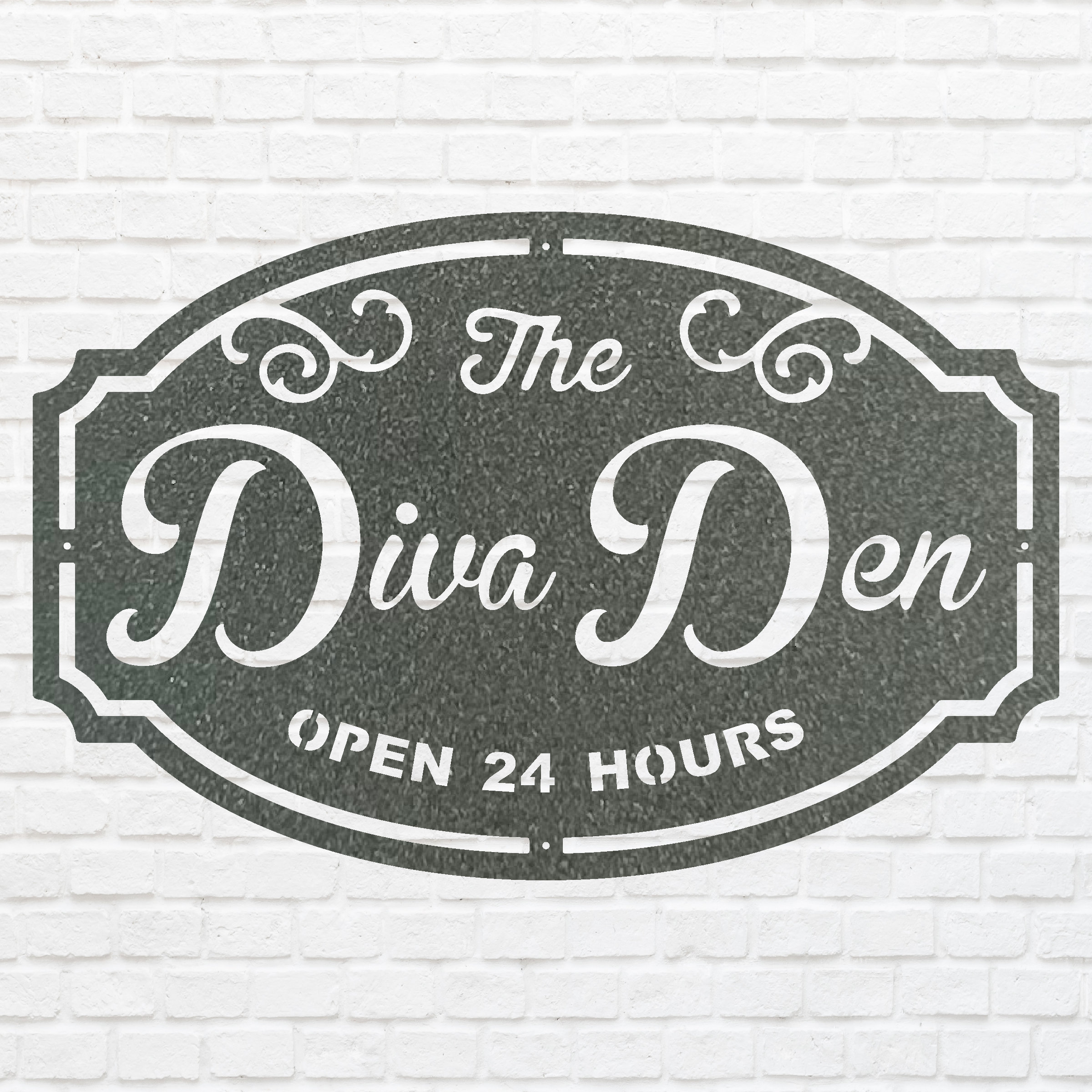 Diva Sign Diva Den Custom Metal Sign, Decorative Wall Art, Laser Cut Outdoor Name ...