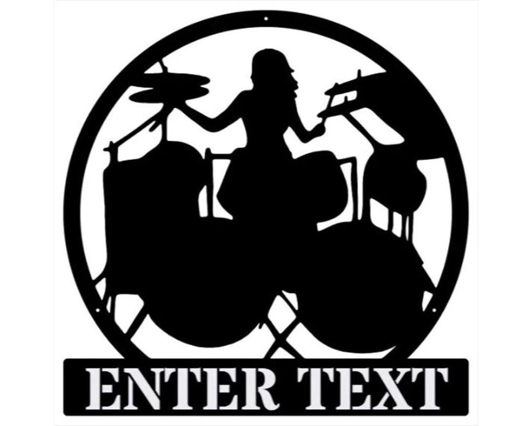 Drummer Sign Personalized Drummer Female Metal Wall Art, Custom Music Studio Sign ...