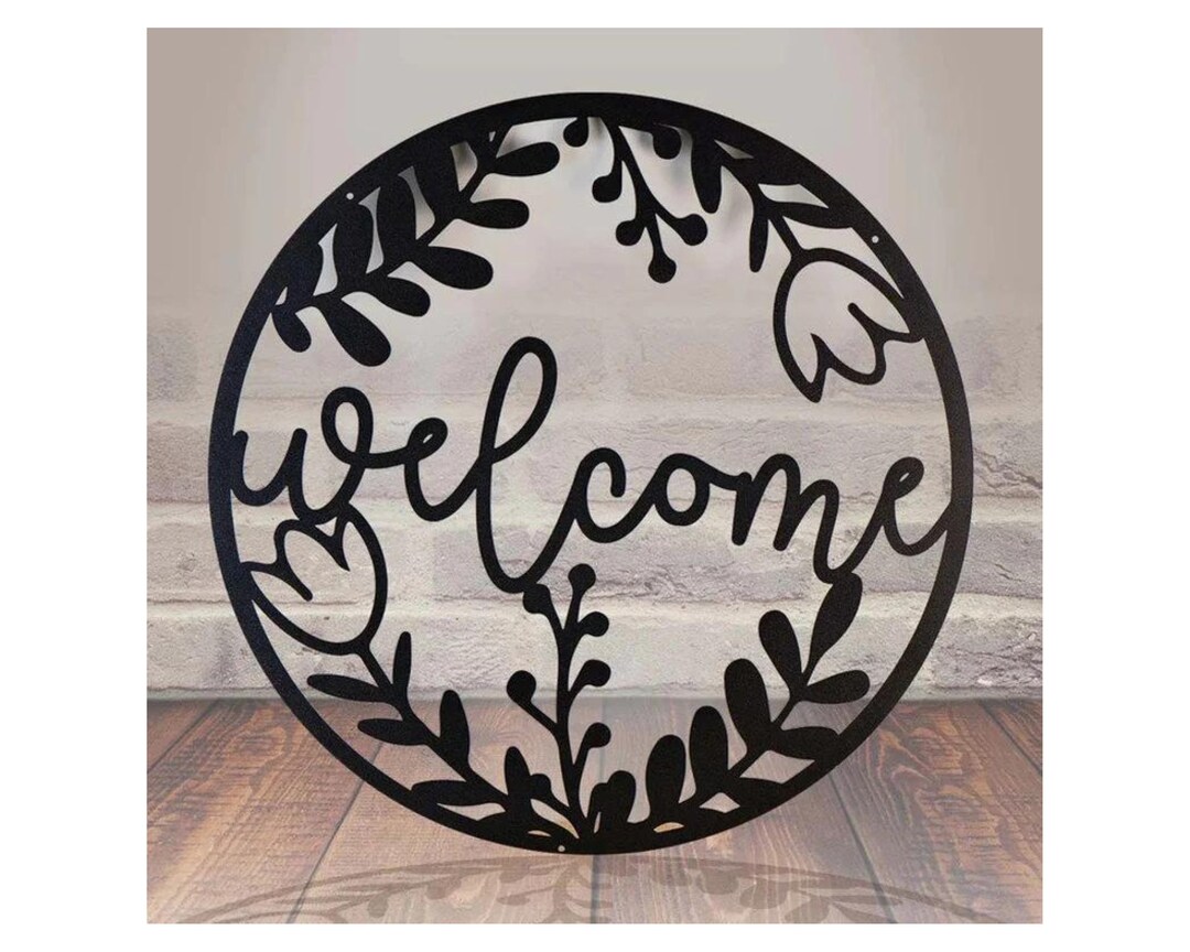 Floral Metal Wall Art, Sign Art for Entryway Interior