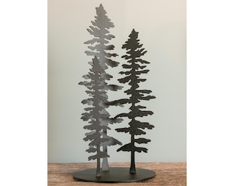 Sitka Tree Metal Wall Art, Laser Cut nature wall art, Black Metal Tree Wall Art, farmhouse Tree Wall Decor, Black Wall Hanging