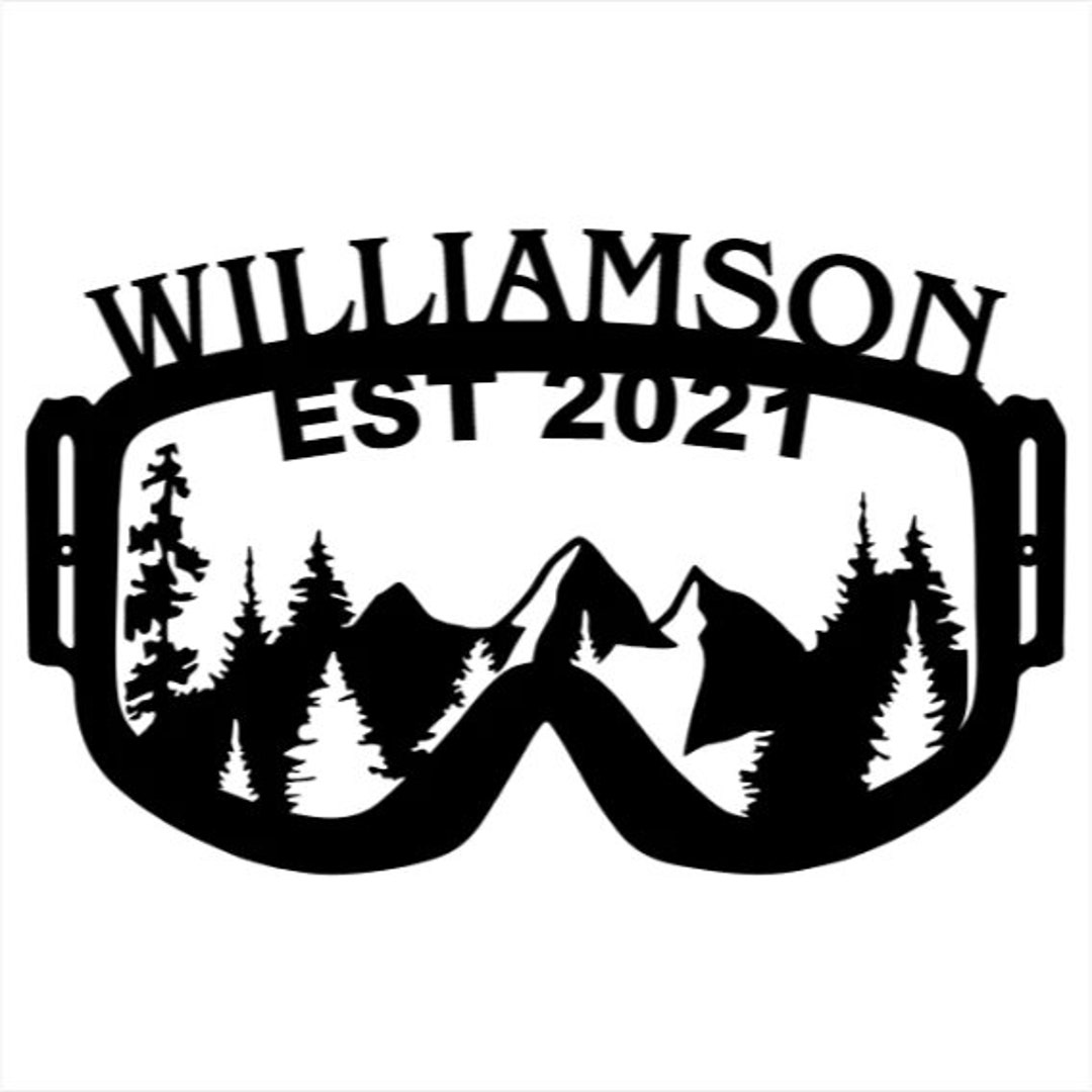 Ski Goggles Metal Wall Art, Laser Cut Mountain Sign Wall Art, Geometric ...