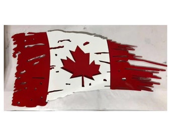 Tattered Flag Metal Wall Art, Flag Wall Art For Home Decor, American Flag Gift For Dad, Red White And Blue United Flag For Office Decor