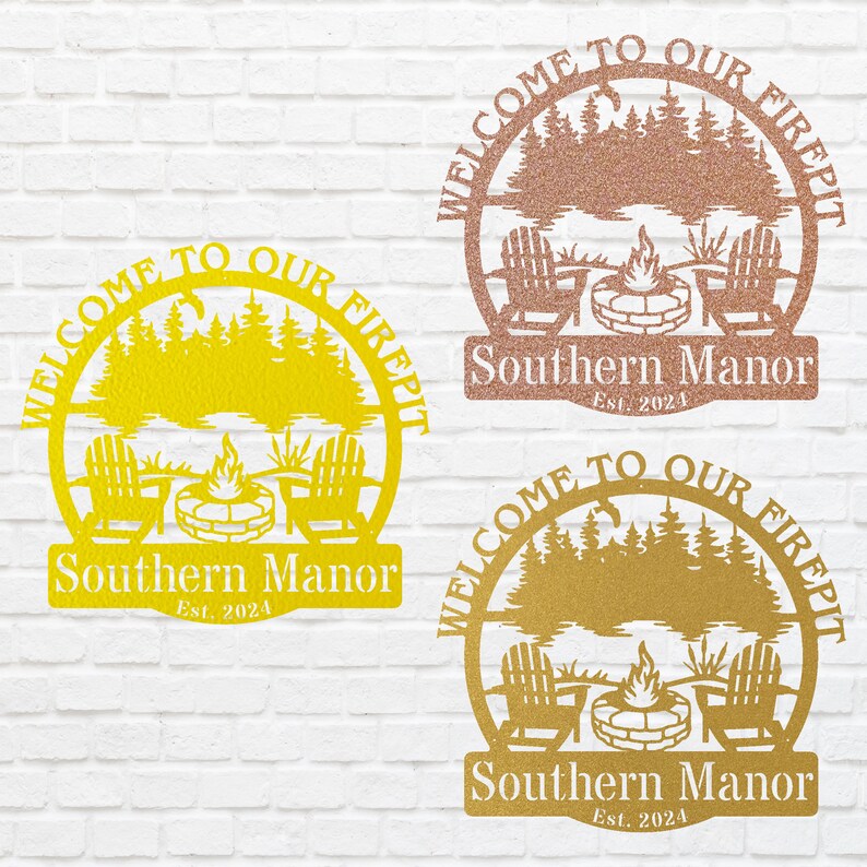 Farmhouse Wall Art, Metal Firepit Wall Art, Custom Metal Wall Sign