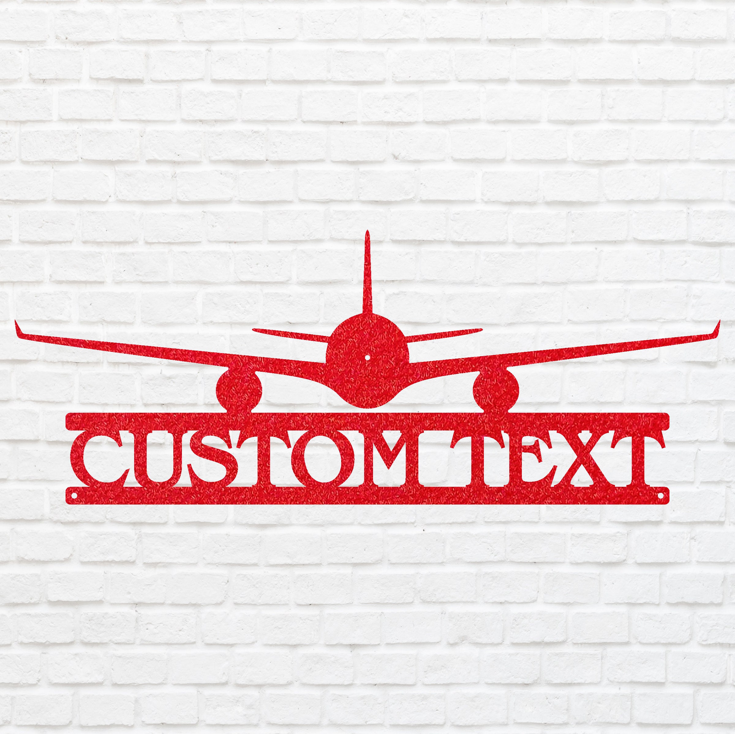 Airplane Sign Wall Art, Metal Wall Decor, Metal Monogram Sign ...