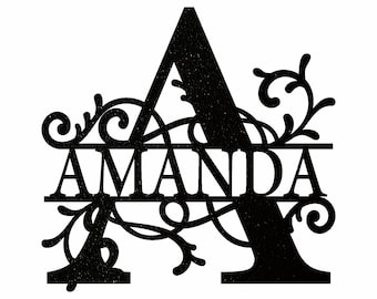 Custom Letter And Name Artwork, Large Metal Wall Decór For Girls