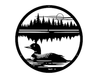 Metal Bird Wall Art, Loon In The Water Metal Wall Art, Lake House Decor, Modern Living Room Wall Decor, Bird Lover Gift