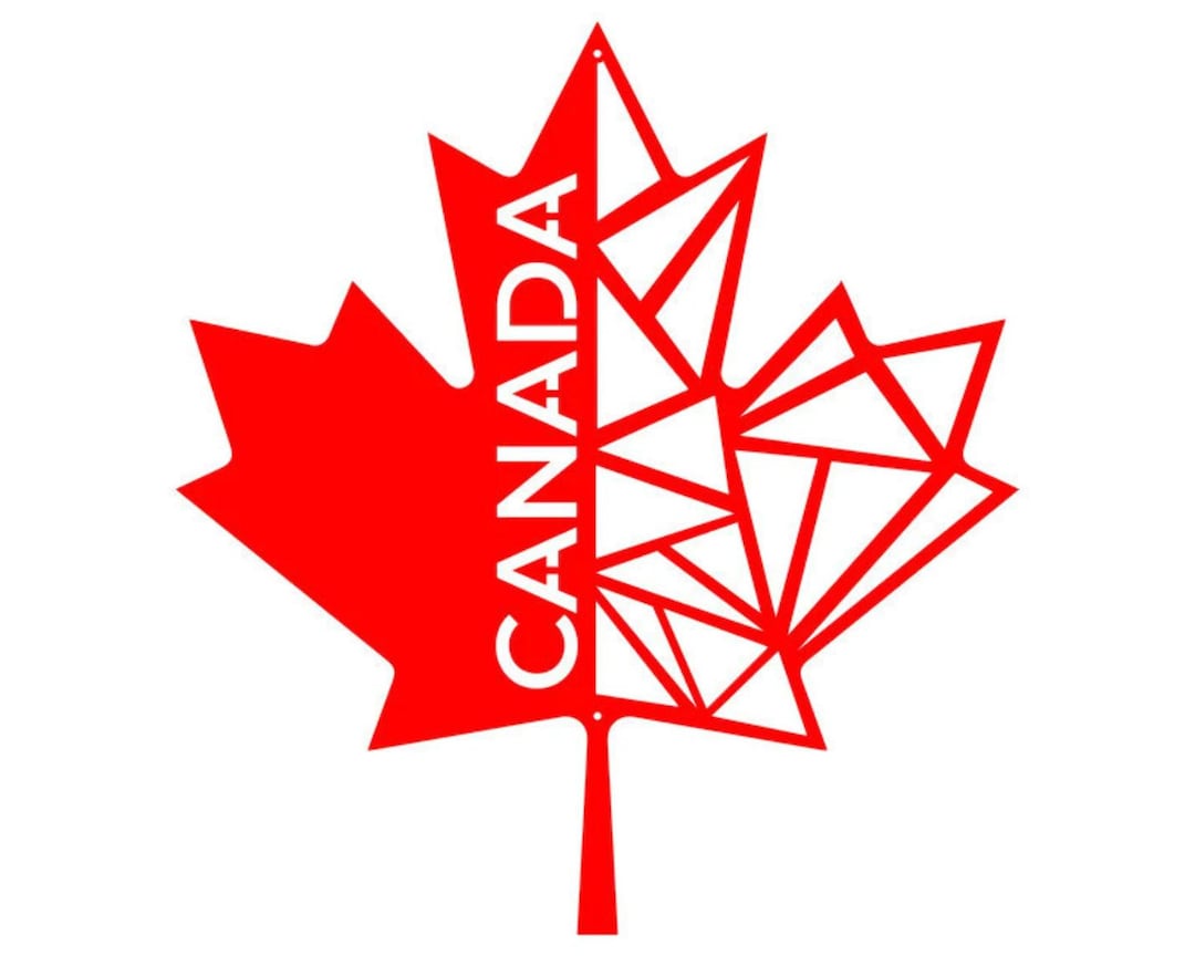 Maple Leaf Canada Sign Wall Art, Metal Leaf Wall Art for Housewarming