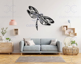 Dragonfly Metal Wall Art, Dragonfly Wall Art Decor, Geometric Nature Lover Gift, Metal Hanging Wall Art, Metal  Wall Art Bedroom Decor