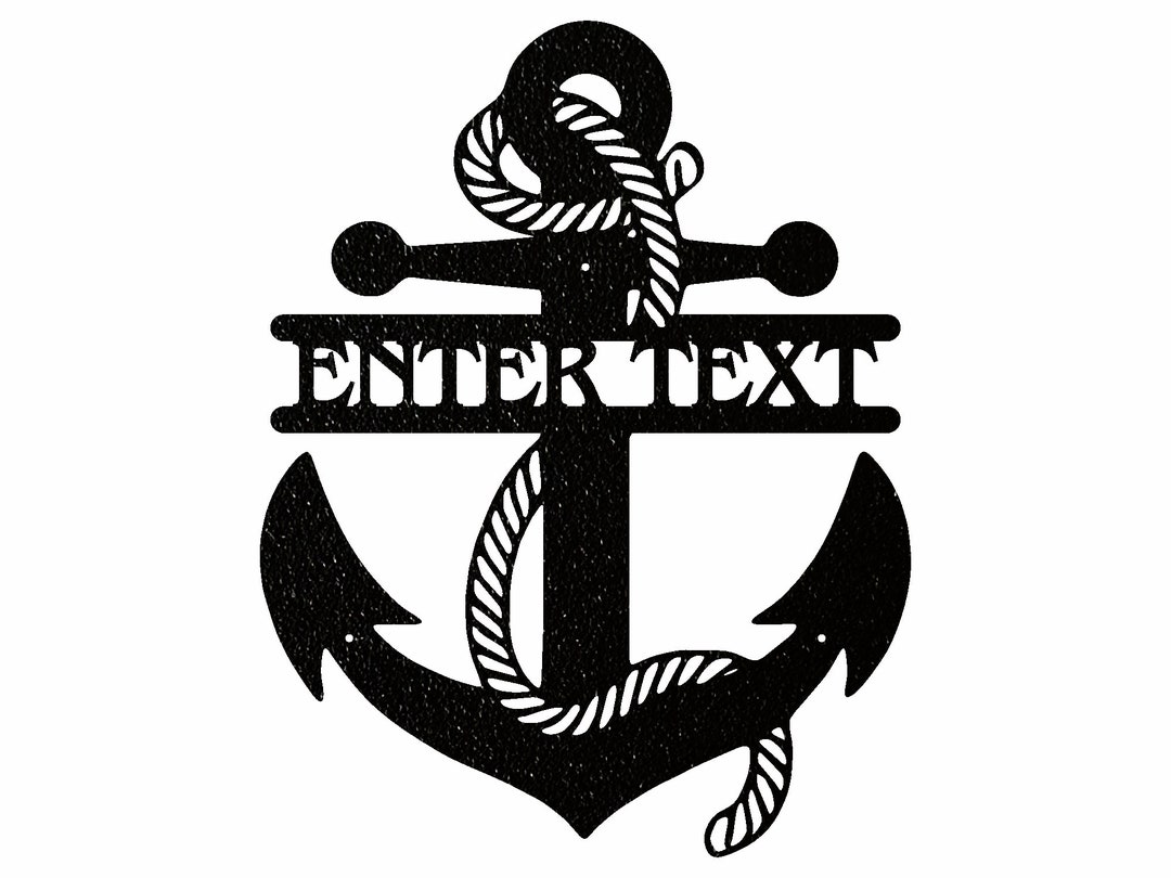 Custom Anchor Metal Name Sign Metal Wall Art Front Door Decor Metal