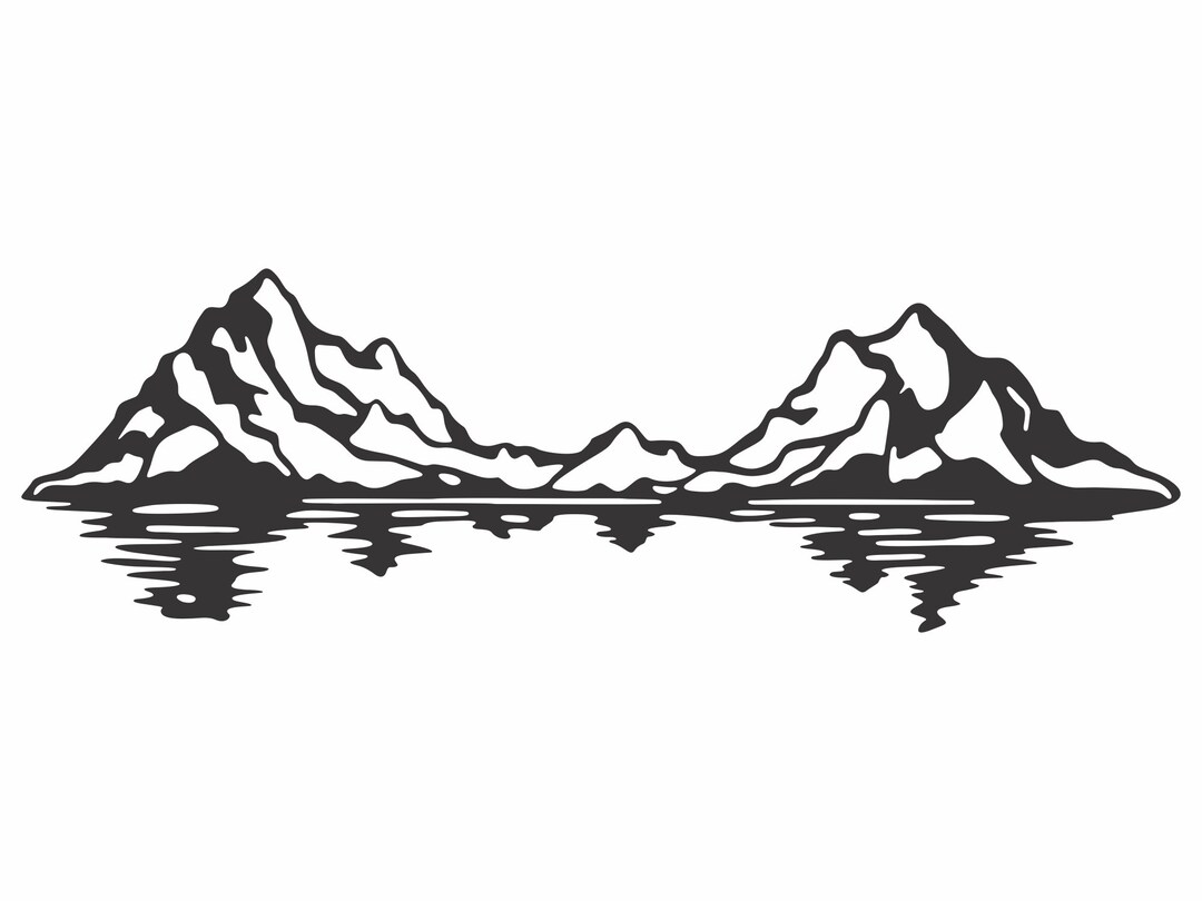 Mountain Range Reflection Metal Wall Art, Nature Wall Art, Mountain