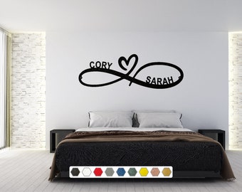 Infinity Love Custom Metal Sign | Modern Infinity Symbol Metal Wall Art | Metal Name Sign | Infinity Wall Art | Newlywed Gift