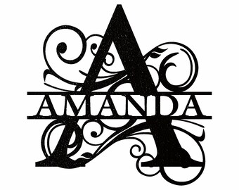 Split Monogram Metal Sign | Personalized Outdoor Home Decor