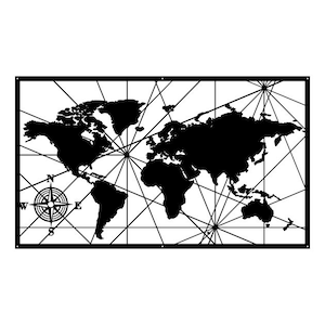 Metal World Map Wall Art, Map Wall Art For Office Decoration, Metal Wall Art For Entryway Interior Decor, World Map For Housewarming Gift