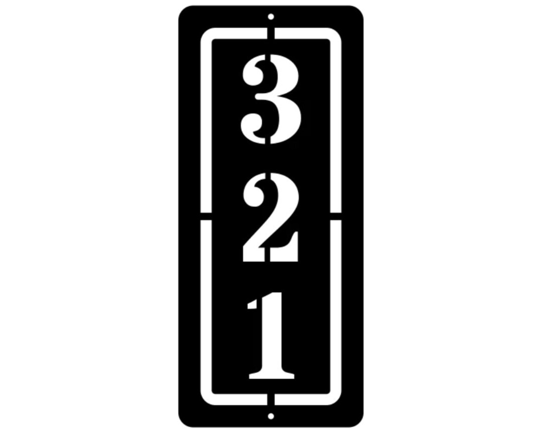 Vertical Address Sign Metal Wall Art, House Number Plaque, Metal House Number, Address Number
