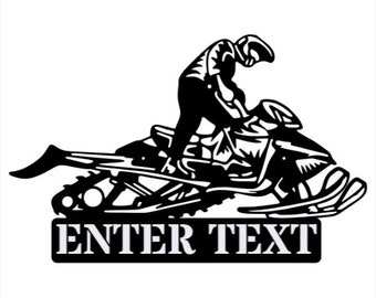 Personalized Snowmobiler Metal Wall Art, Laser Cut Snowmobile Sign, Custom Snowmobile Decor, Outdoor Metal Sign, Garage Wall Art