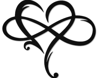 Eternal Love Metal Wall Decor, Metal Heart and Infinity Wall Art, Personalized Metal Decor, Love Established Sign Door Hanger, Wedding Gift